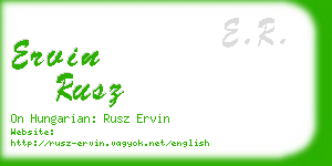 ervin rusz business card